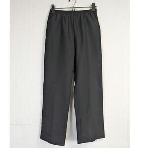 Vtg High Rise Trousers Straight Leg Pull On Black Minimalist Womens 6 Petite